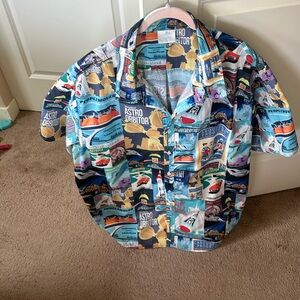 Mens xxxl button up disney parks shirt tomorrowland new